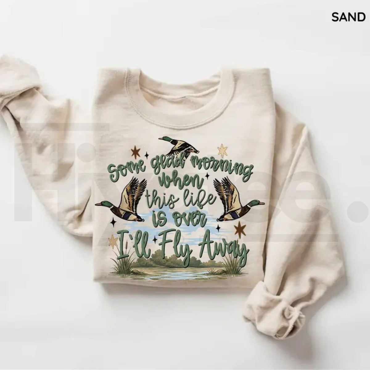 I’ll Fly Away Sweatshirt – Christian Duck Hunting Graphic Crewneck, Western Jesus Faith Gildan Pullover
