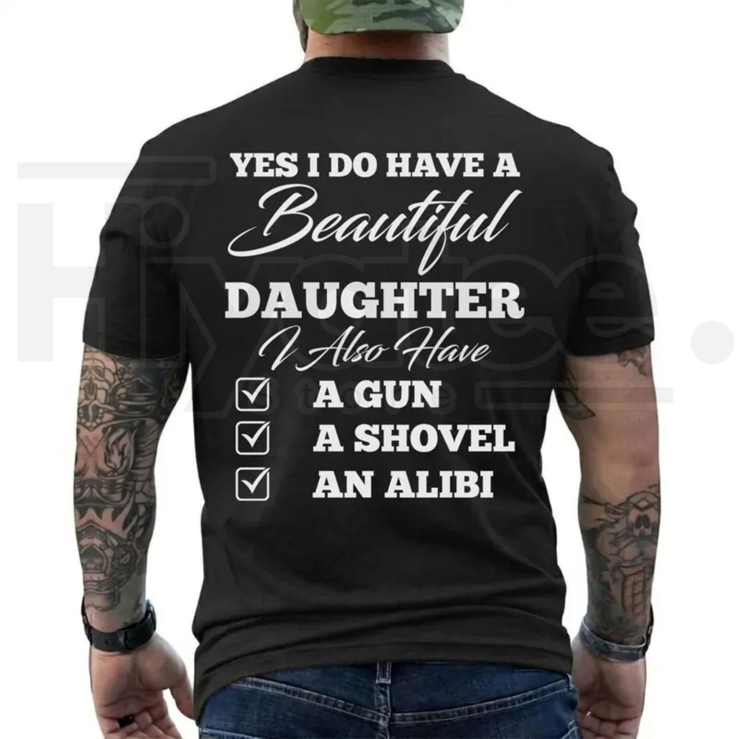 Funny Yes I Do Have A Beautiful Daughter T-Shirt – Protective Dad Graphic Tee