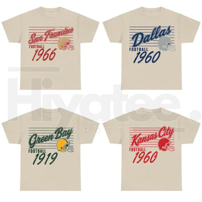 Vintage 90s All Teams Football Sand T-Shirt – Retro Game Day Graphic Tee