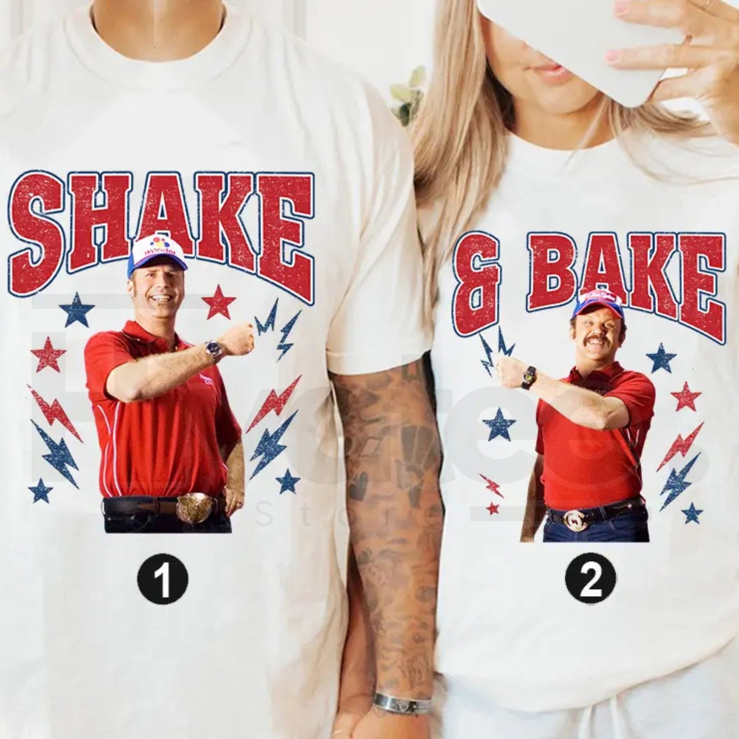 Shake and Bake 4th of July T-Shirt – Funny Matching Couples Independence Day Tee