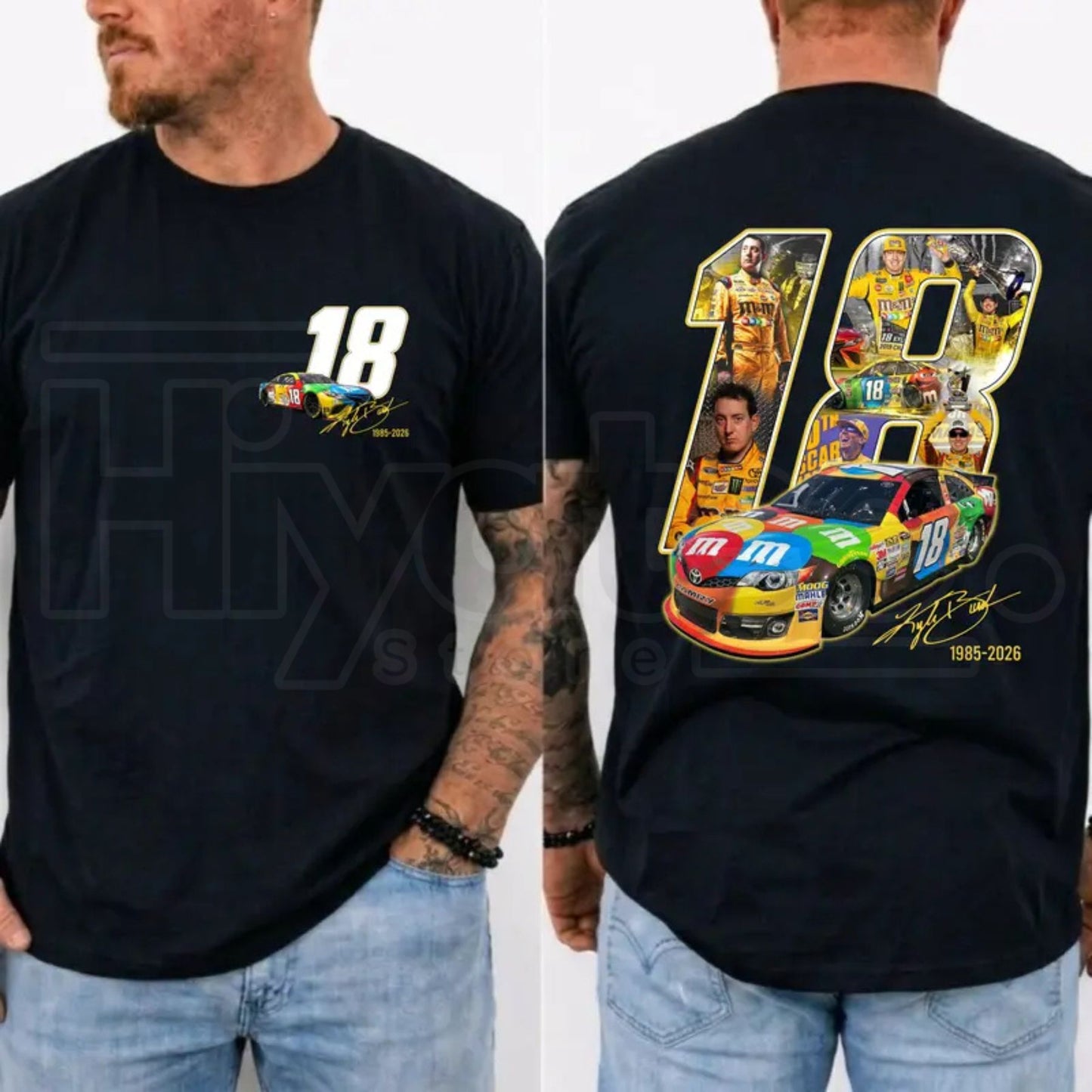 Kyle Busch 18 Tribute T-Shirt – Rowdy NASCAR Racing Legend Graphic Tee