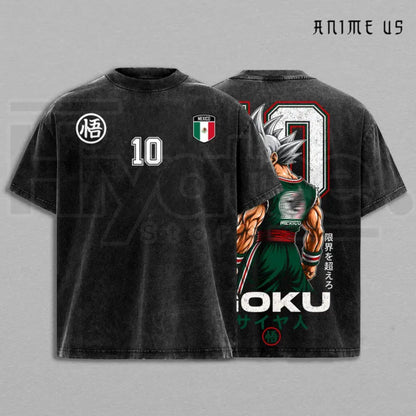 Mexico Global Football 2026 Vintage T-Shirt – Saiyan Warrior Inspired Anime Soccer Graphic Tee