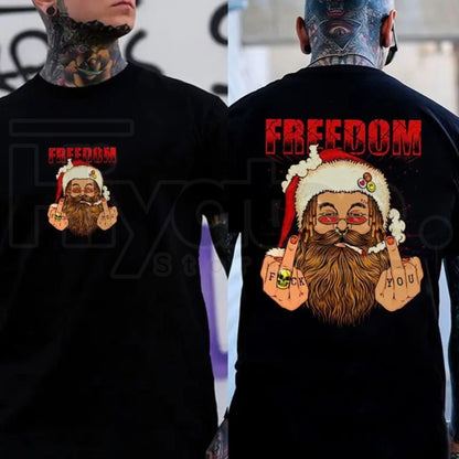 Defiant Santa Claus T-Shirt – Funny Christmas Graphic Tee