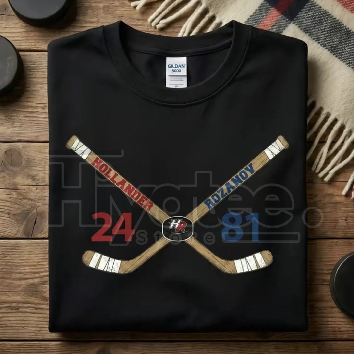 Team Hollanov Embroidered Sweatshirt: Hollander Rozanov Hockey Romance LGBT Tee