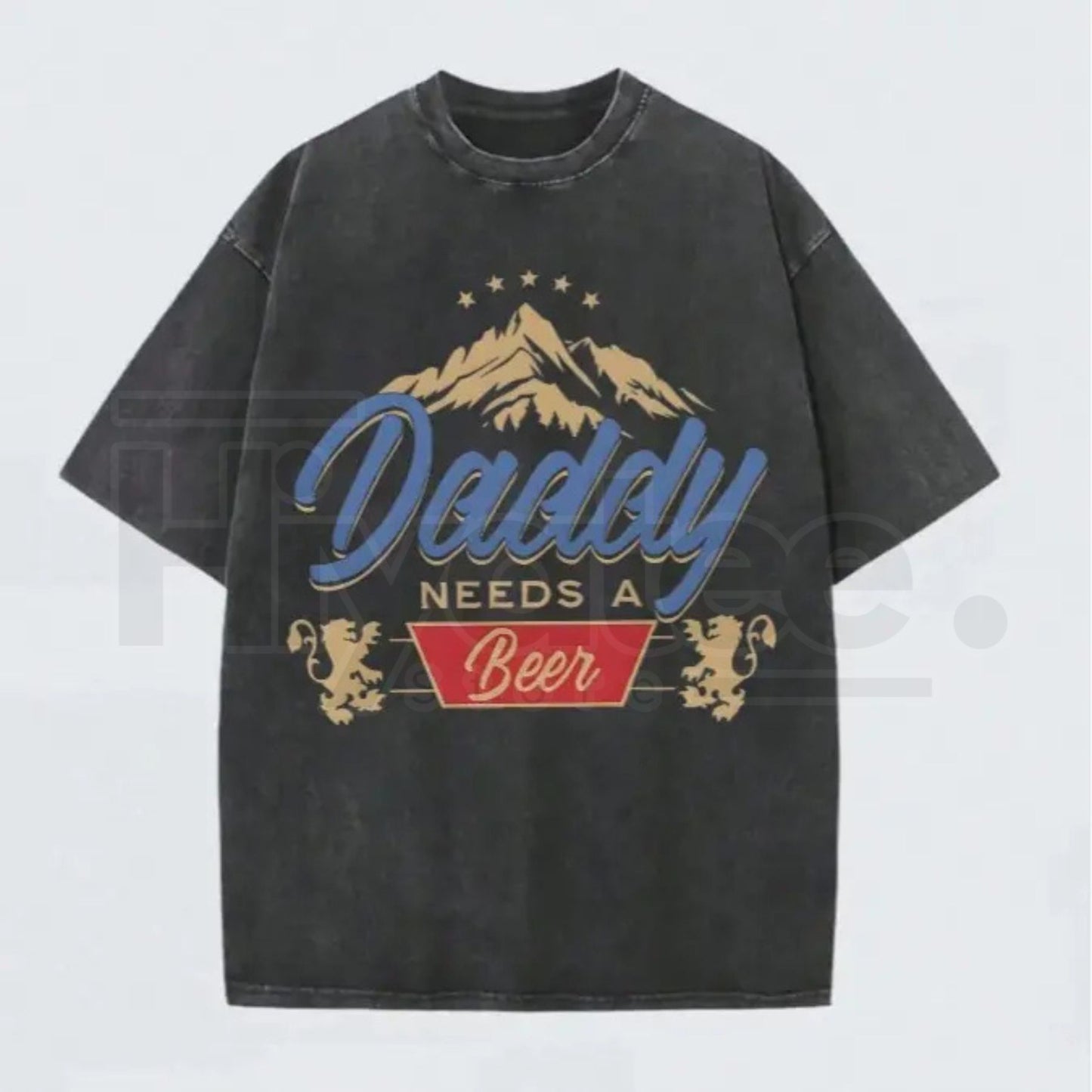 "Daddy Needs A Beer" Vintage Washed T-Shirt – Funny Retro Father’s Day Graphic Tee