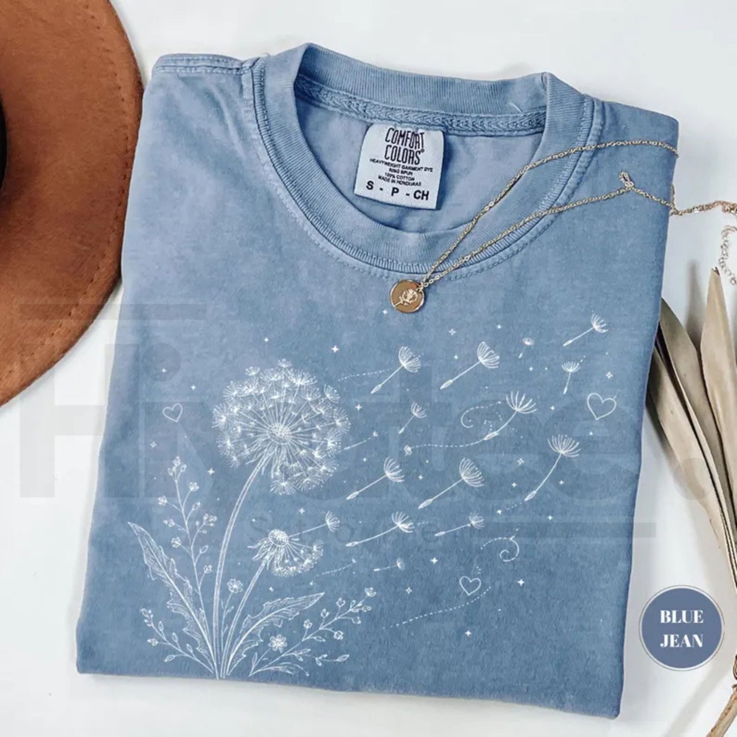 Dandelion Wildflower Comfort Colors T-Shirt Boho Floral Botanical Tee