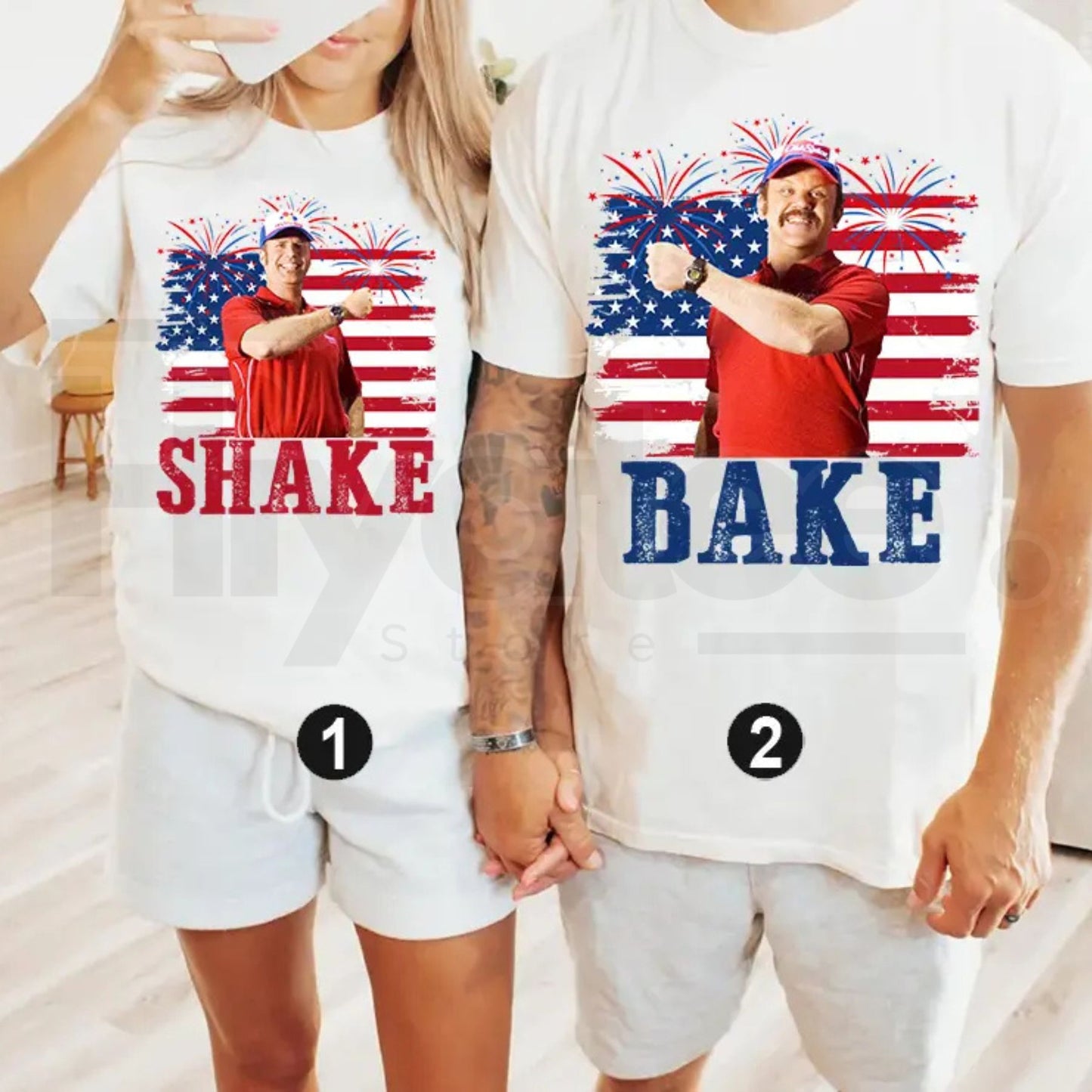 Shake and Bake 4th of July T-Shirt – Funny Couples Fourth of July Independence Day Tee