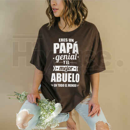 "Eres Un Papá Genial" – Spanish Father & Grandpa Heritage Graphic Top