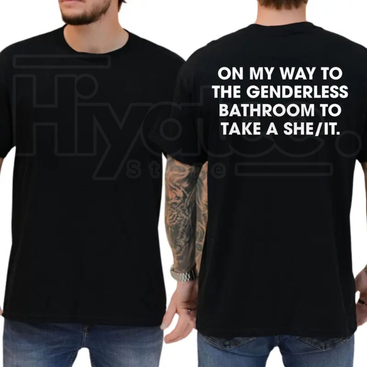 Funny Restroom Humor Political Satire T-Shirt – Menswear Graphic Tee