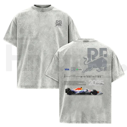 Vintage Open Wheel Racing Graphic T-Shirt – Retro Motorsport Washed Oversized Tee