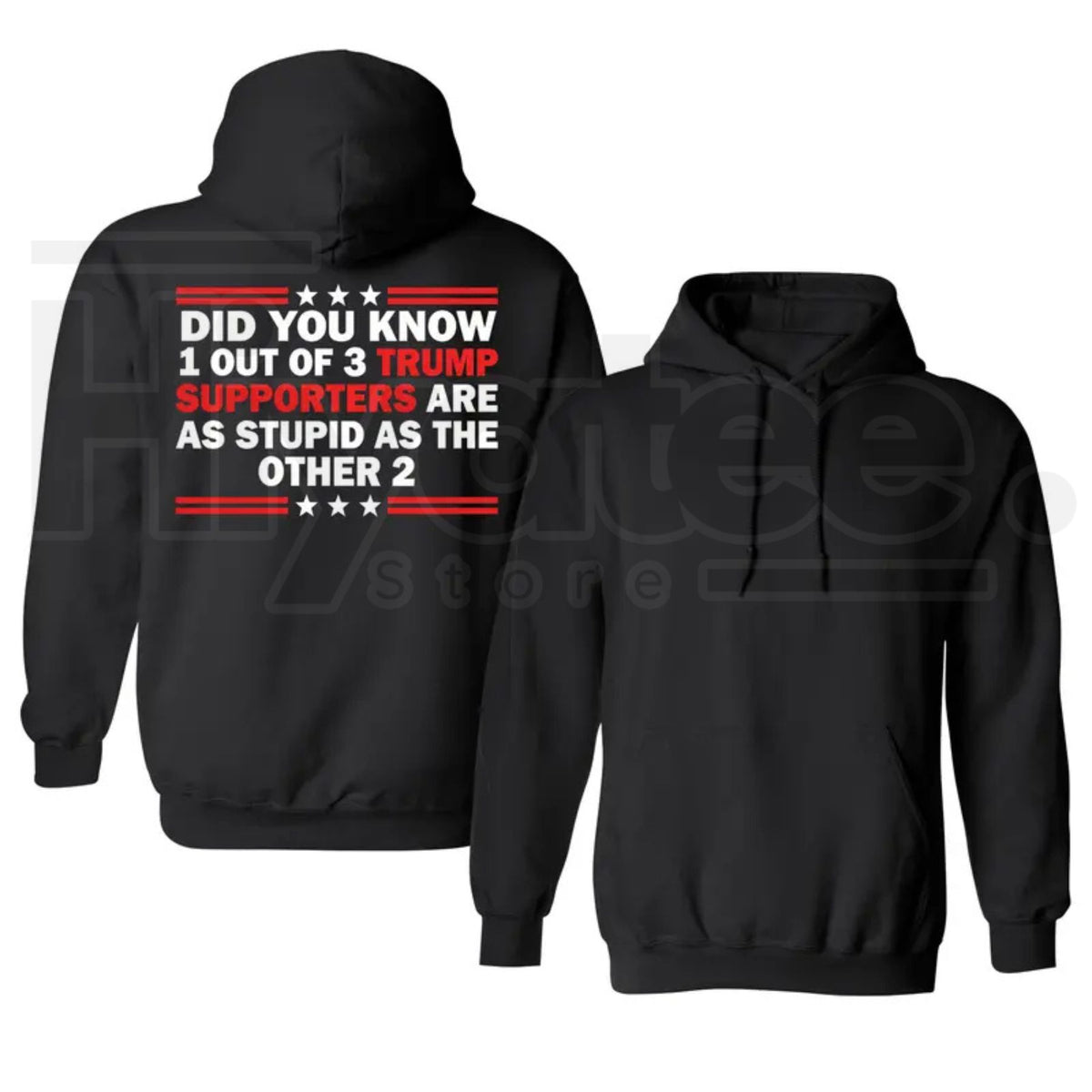"Funny Did You Know 1 Out Of 3" Trump Hoodie – Satirical Political Graphic Pullover