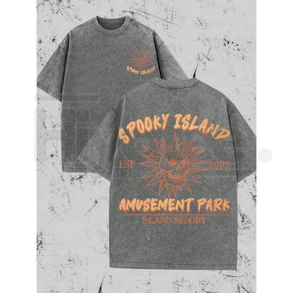 Spooky Island Weird Amusement Park T-Shirt – 2002 Historical Vintage Skull Graphic Tee