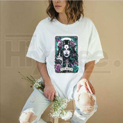 Men's Essential Ribbed Retro Sugar Skull Tarot Card T-Shirt – Made in USA