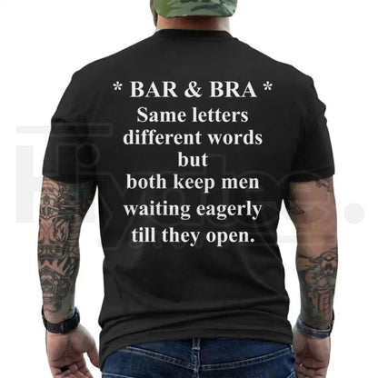 Bar & Bra Same Letters Funny Men’s T-Shirt – Graphic Joke Tee