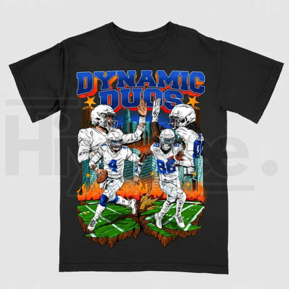Dak Prescott CeeDee Lamb Dallas Football Graphic Tee – Ring-Spun Soft Cotton Shirt