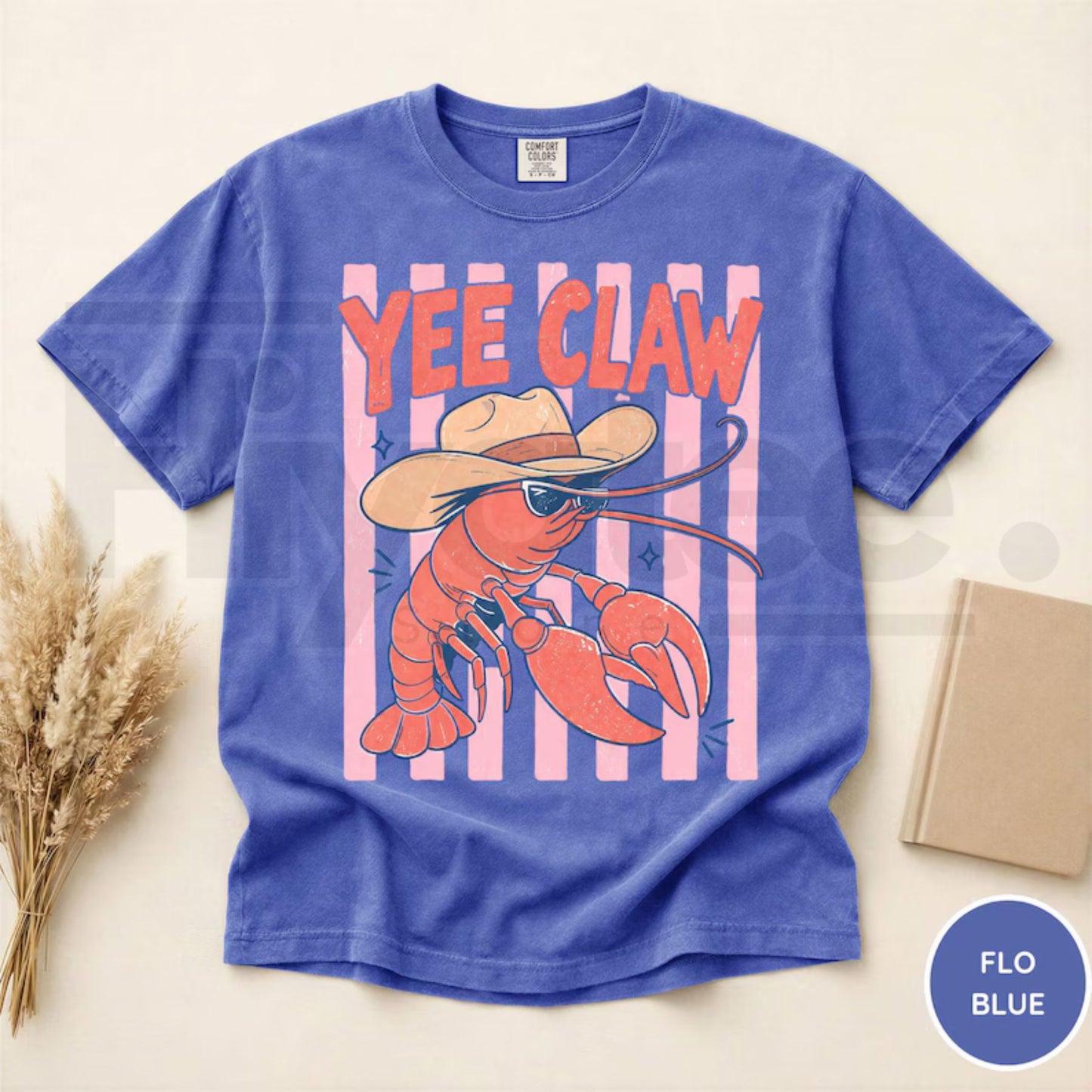 Comfort Colors Lobster Cowboy Shirt – Funny Yee Claw Western Beach Tee, Trendy Cute Coastal Cowgirl Graphic Apparel