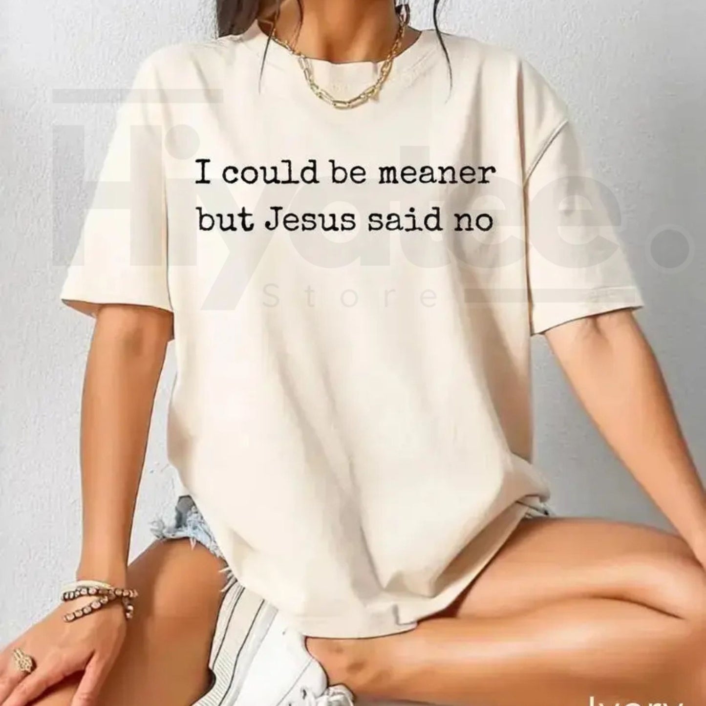 Comfort Colors I Could Be Meaner But Jesus Said No T-Shirt – Funny Sarcastic Christian Graphic Tee, Faith Based Religious Humor Shirt