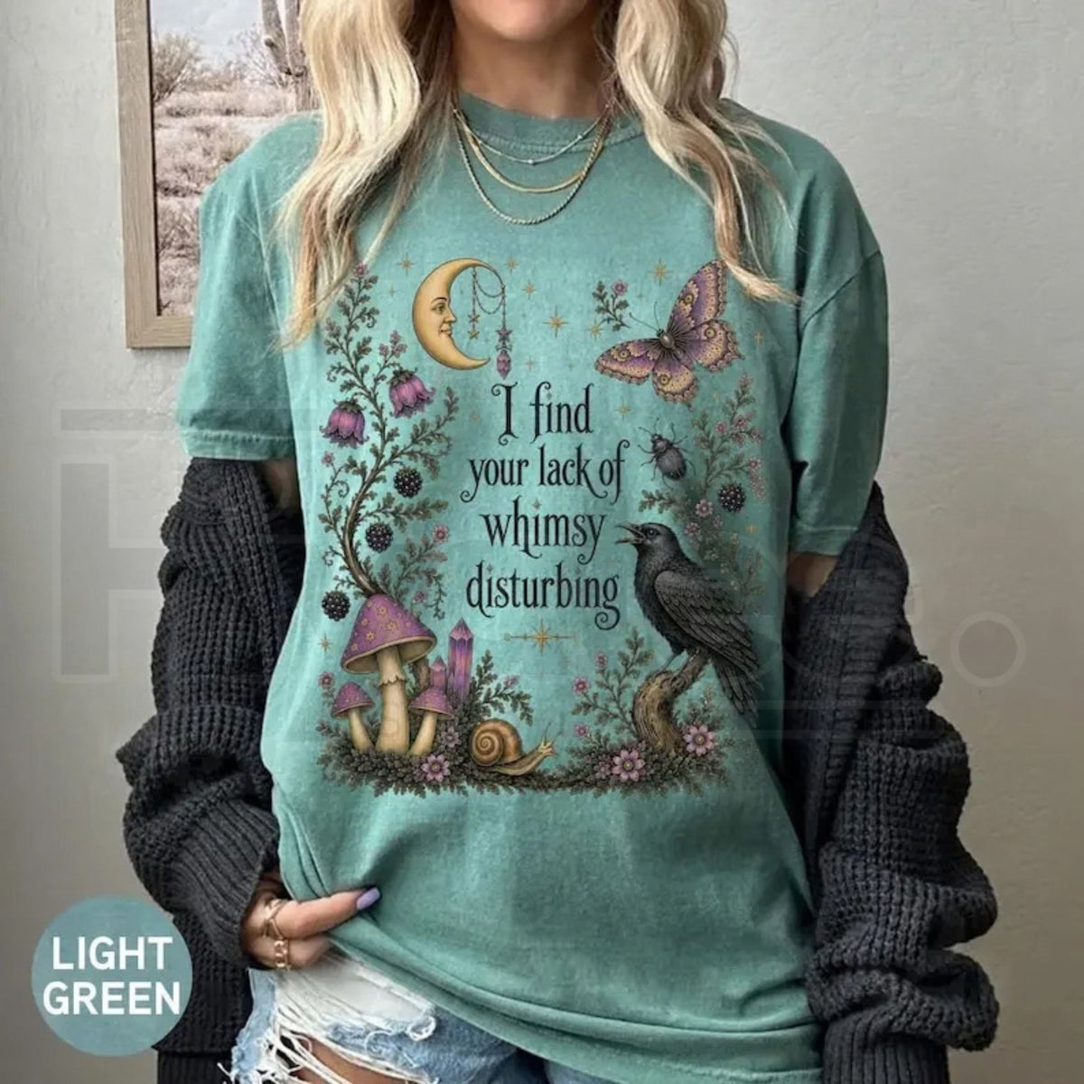 Comfort Colors Lack of Whimsy Crow Witchy Autumn Tee