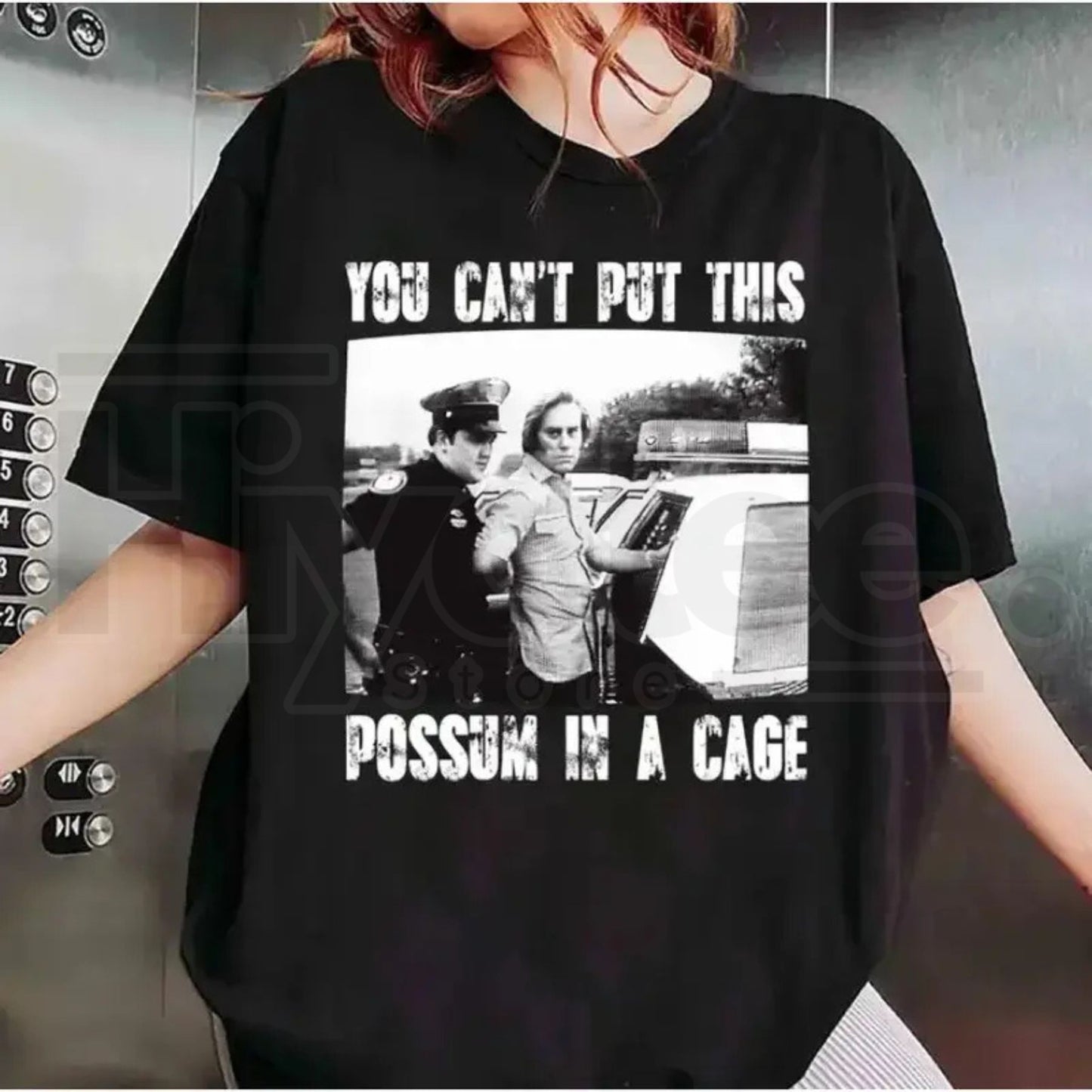 You Can’t Put This Possum In A Cage T-Shirt – Funny George Jones Arrest Graphic Tee