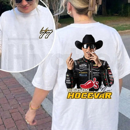 Carson Hocevar Fight T-Shirt – Vintage NASCAR Racing Graphic Tee #77
