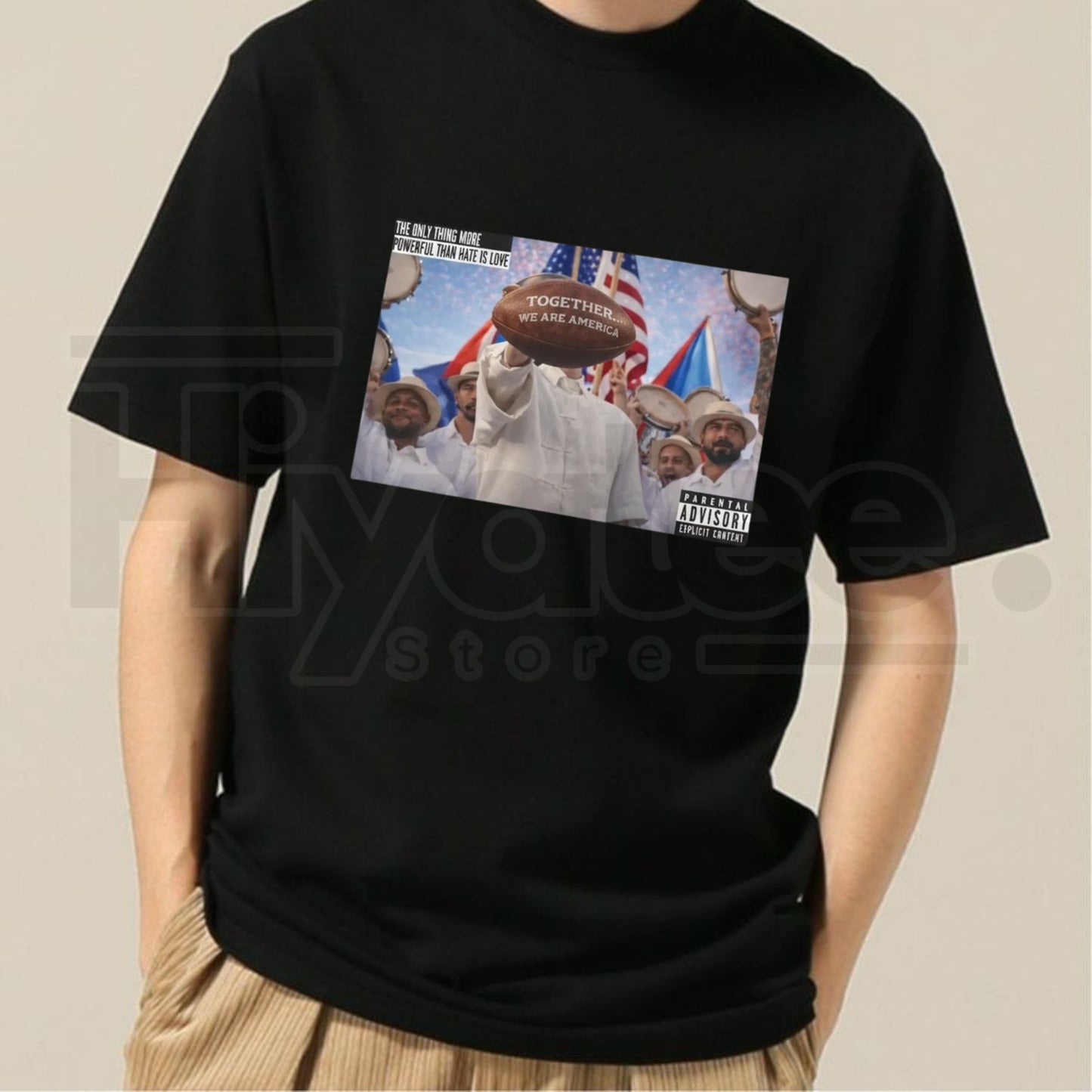 "The Only Thing More Powerful Than Hate Is Love" – Retro Unity Graphic Tee