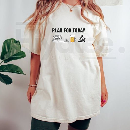 "Pontoon Boat Plan" – Funny Beer Boating Men's Graphic Top