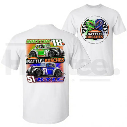 Battle Of The Busches Racing T-Shirt – Vintage Kyle & Brexton Busch NASCAR Style Tee