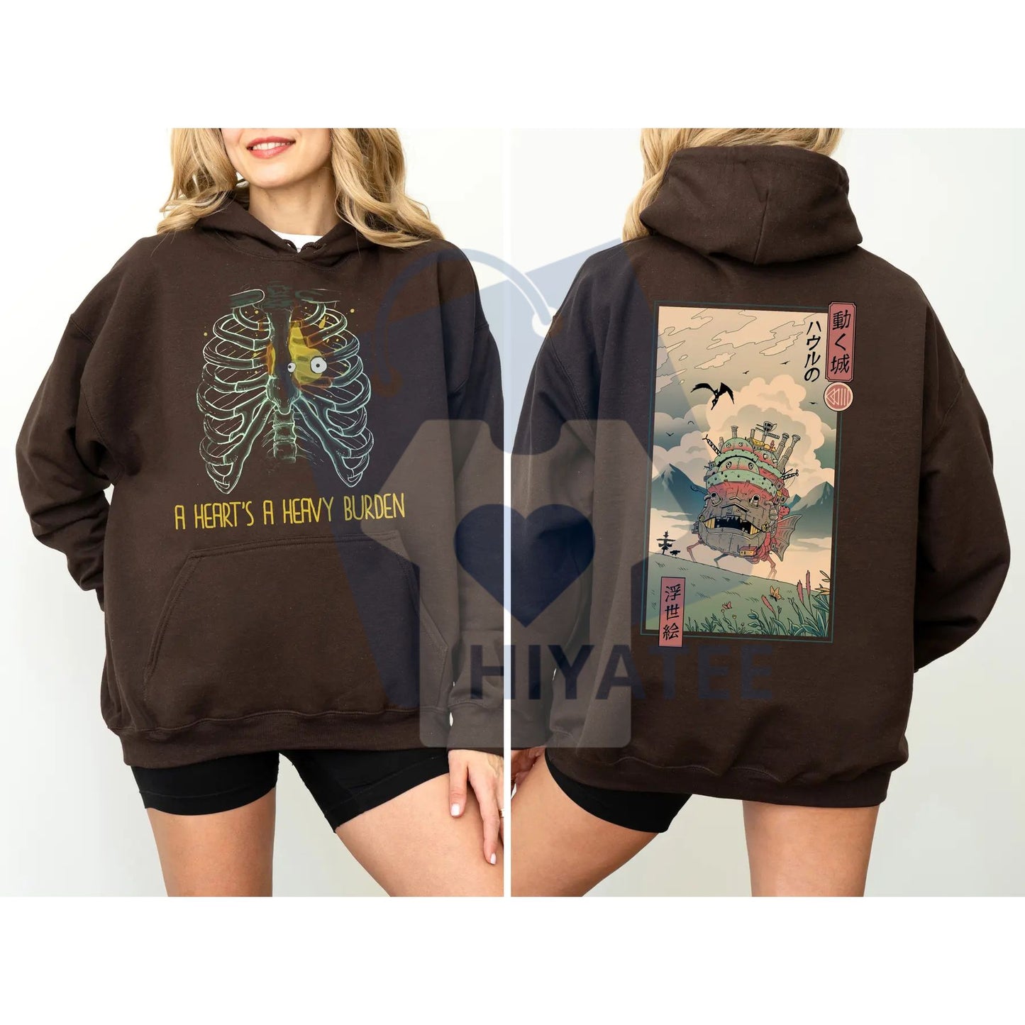 Anime "A Heart's A Heavy Burden" 2-Sided Hoodie – Howl's Moving Castle, Studio Ghibli, Anime Fan Merch