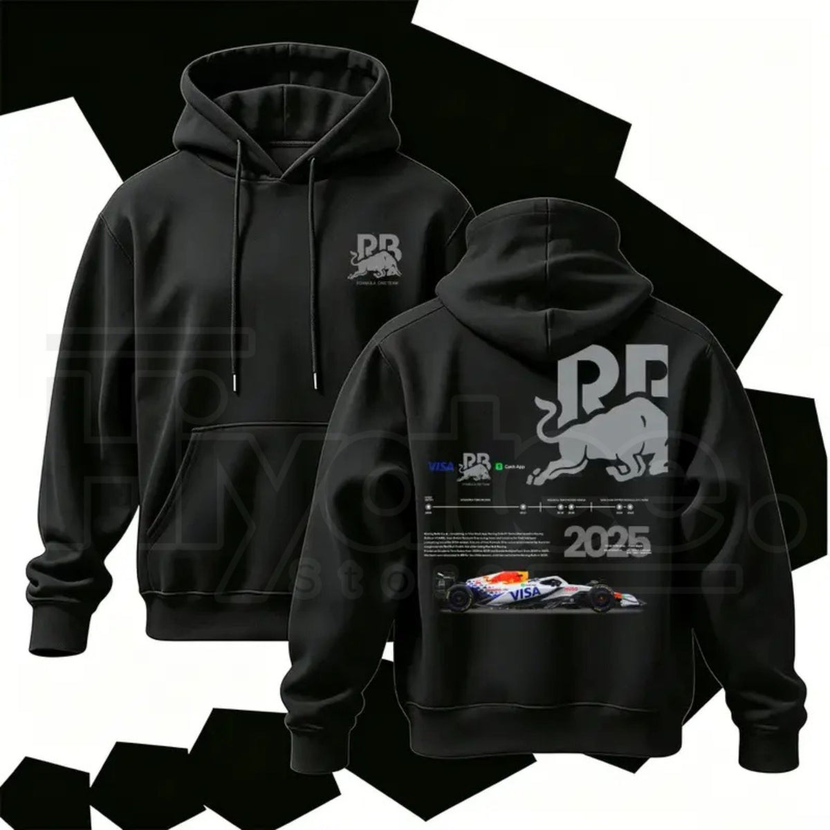 Men's Vintage Racing Cartoon Graphic Poly-Cotton Hoodie – Retro Motorsport Streetwear Pullover