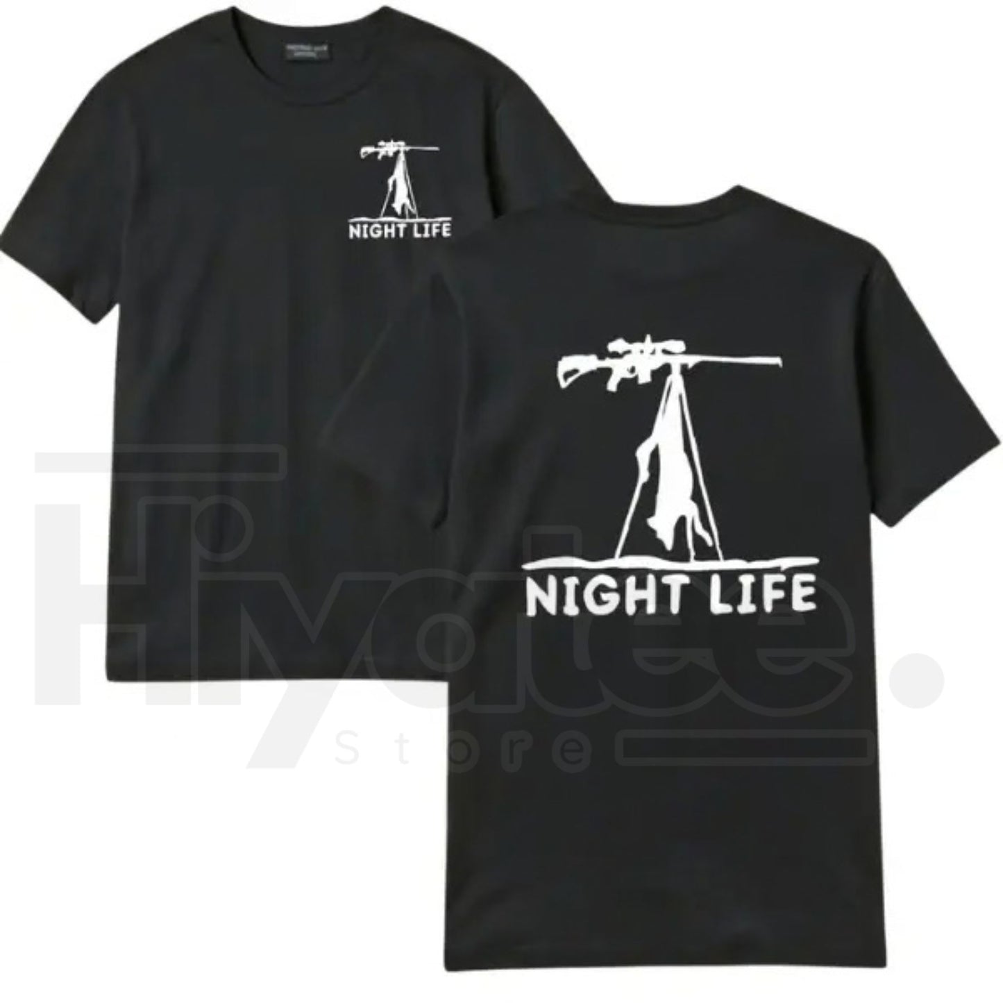 Coyote Night Life Hunting T-Shirt – Predator Hunter Graphic Tee, Outdoor Hunting Apparel Gift for Men