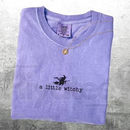 Witch Halloween Shirt A Little Witchy Spooky Season Trendy Oversize Tee
