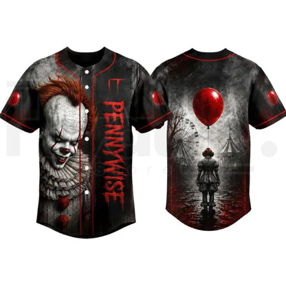 Horror Slasher Baseball Jersey – Classic Movie Characters Spooky Squad Shirt