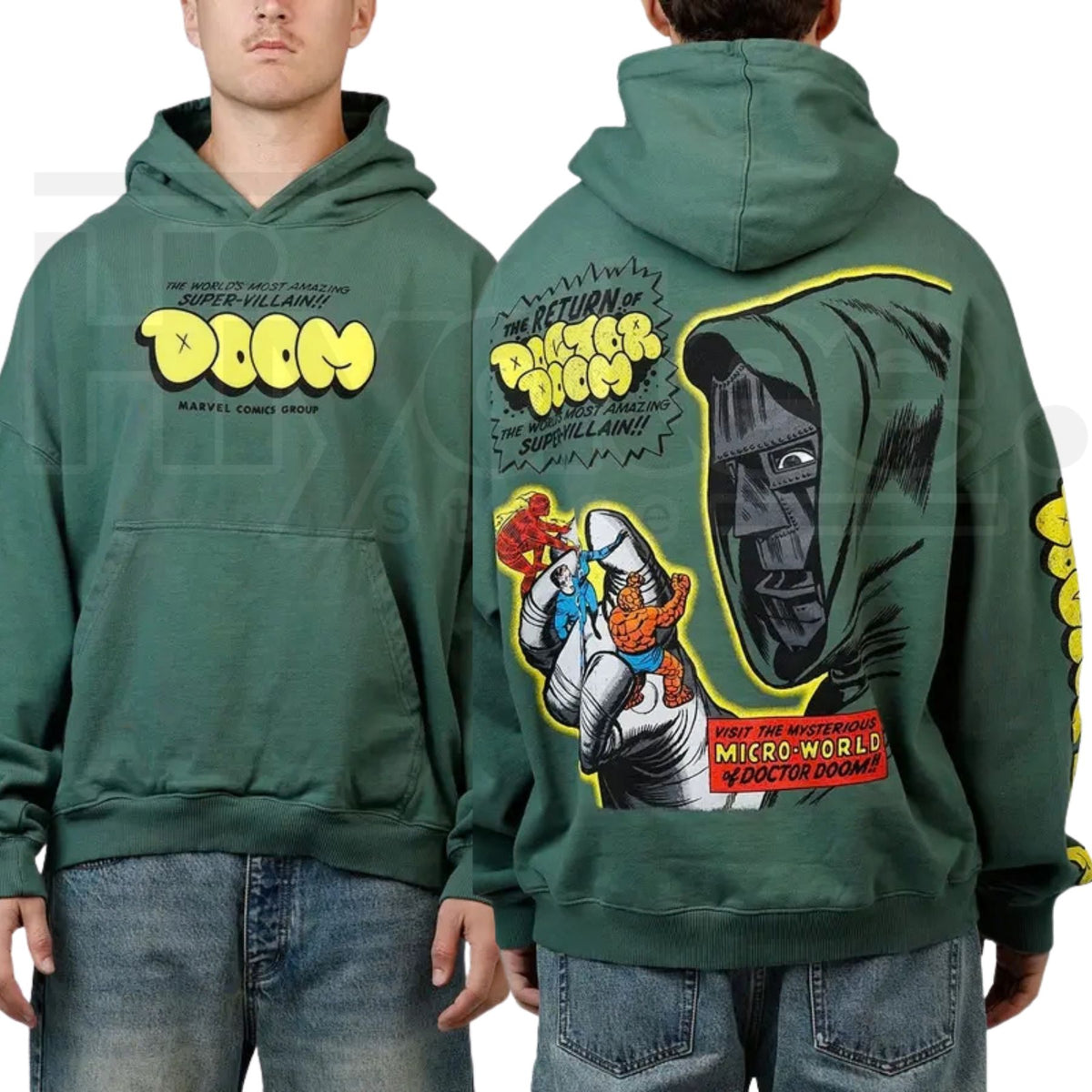 73Studio Marvel Fantastic Four Doctor Doom Villain Premium Hoodie – Vintage Comic Graphic Pullover