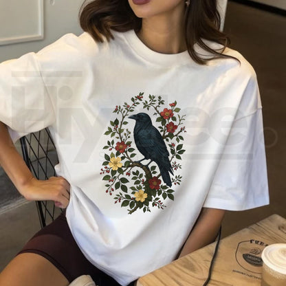 Vintage Raven Gothic Graphic Tee