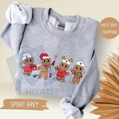 Christmas Nurse Gingerbread Sweatshirt: Trending Unisex Graphic, Casual Outfit, Perfect Xmas Gift For Men And Women