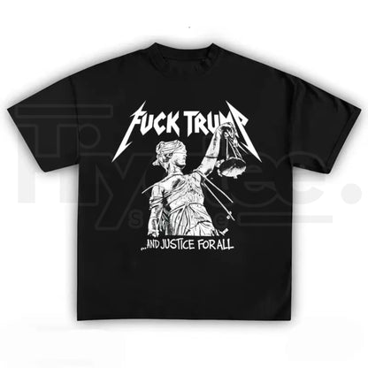F Trump Vintage Rock Graphic Tee – Justice For All Retro Political Protest T-Shirt