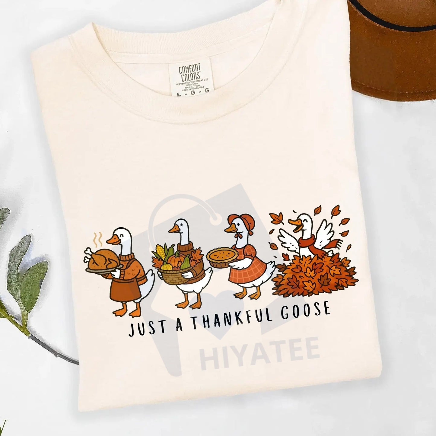 Comfort Colors Just a Thankful Goose Shirt – Silly Goose Thanksgiving Tee, Funny Family Fall Vibes Shirt