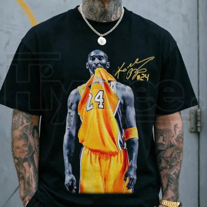 Retro Kobe Bite Graphic T-Shirt – Legend Signature Streetwear Cotton Tee