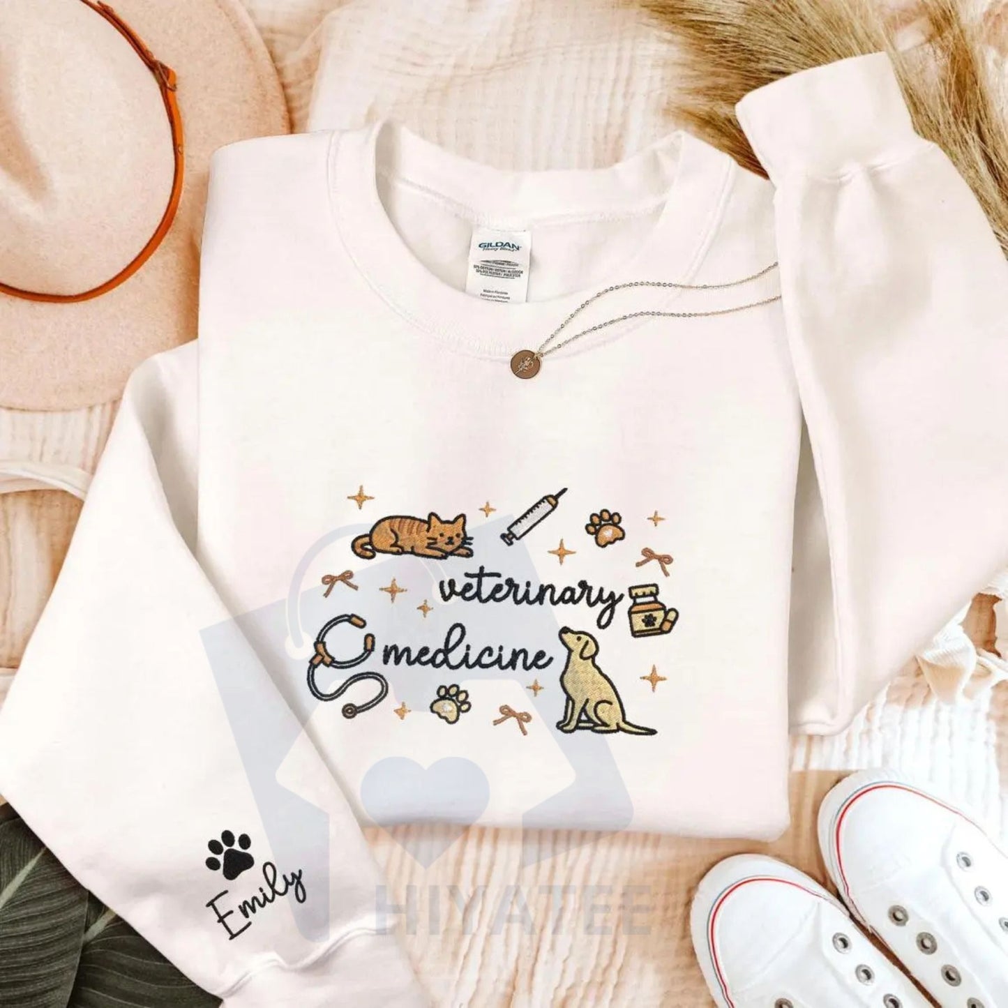 Embroidered Veterinary Medicine Sweatshirt – Classic Vet Tech Crewneck, Animal Science Gift