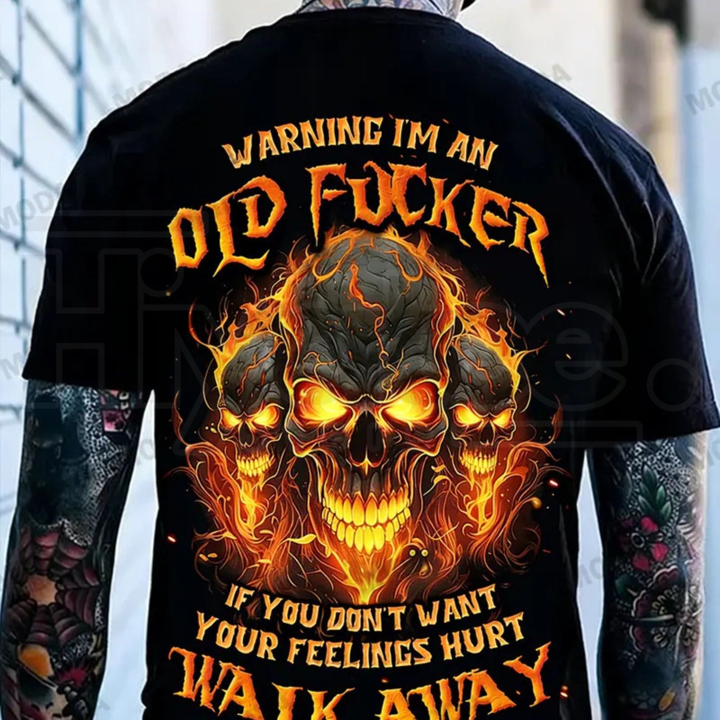 Chaosmoda Generation X Warning I'm An Old Fucker Custom Year Skull T-Shirt
