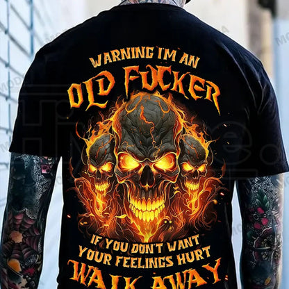 Chaosmoda Generation X Warning I'm An Old Fucker Custom Year Skull T-Shirt