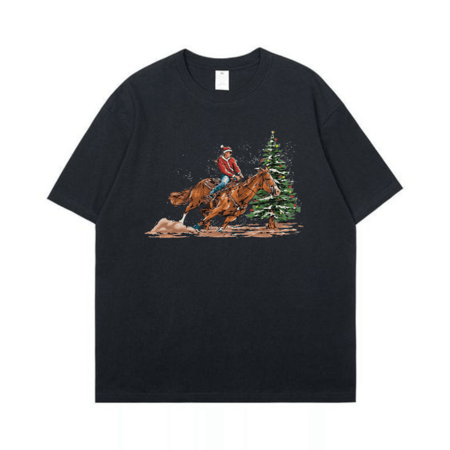 Lady santa cowboy Christmas Shirt - Hiyatee