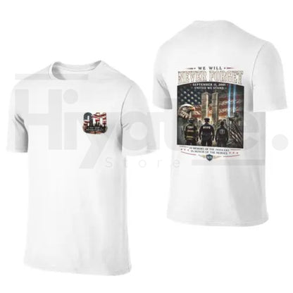 9/11 Memorial Twin Towers T-Shirt – Patriotic Eagle & American Flag Graphic Tee, First Responder Tribute Shirt