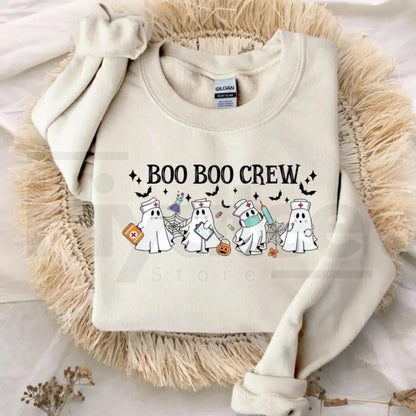Boo Boo Crew Sweatshirt – Cute Healthcare Ghosts Halloween Crewneck