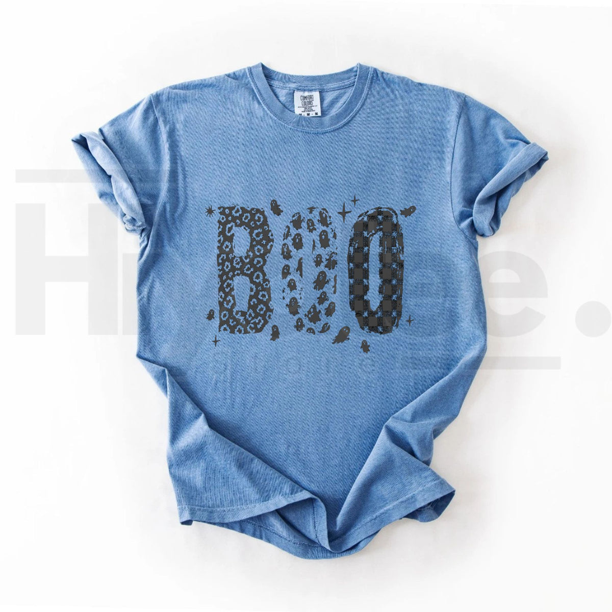 Comfort Colors Leopard Print Boo T-Shirt – Cute Ghost Halloween Tee