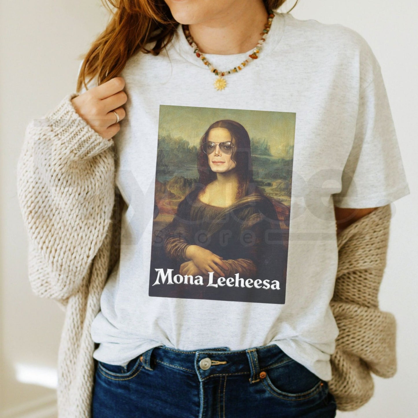 Mona Leeheesa Funny MJ Hee Hee T-Shirt – Witty Music Art Parody Tee