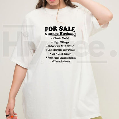 Vintage Husband For Sale Car Parody T-Shirt – Funny Sarcastic Used Car Graphic Tee, Humorous Anniversary Gift