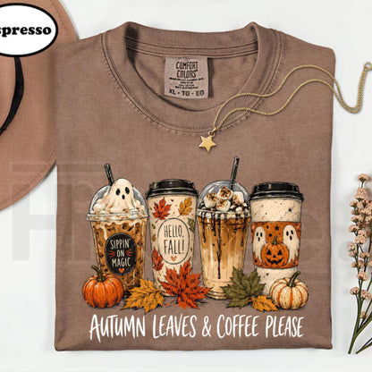 Halloween Coffee Shirt Comfort Colors Tee Ghost Coffee Cup Fall Outfit