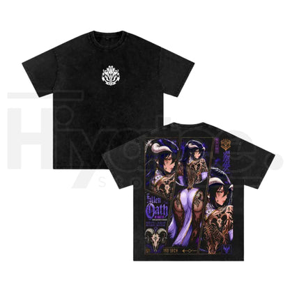 Albedo Succubus Vintage T-Shirt – Overlord Anime Graphic Streetwear Tee
