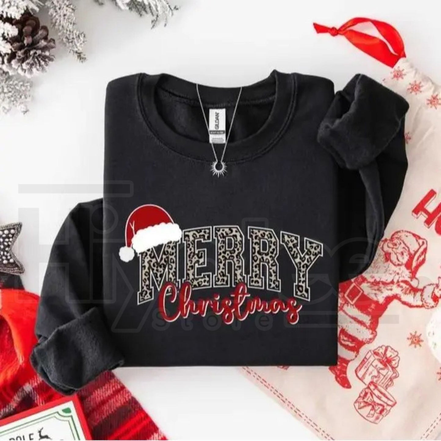 Merry Christmas Sweatshirt – Buffalo Plaid Holiday Crewneck, Cute Winter Family Xmas Sweater for Women